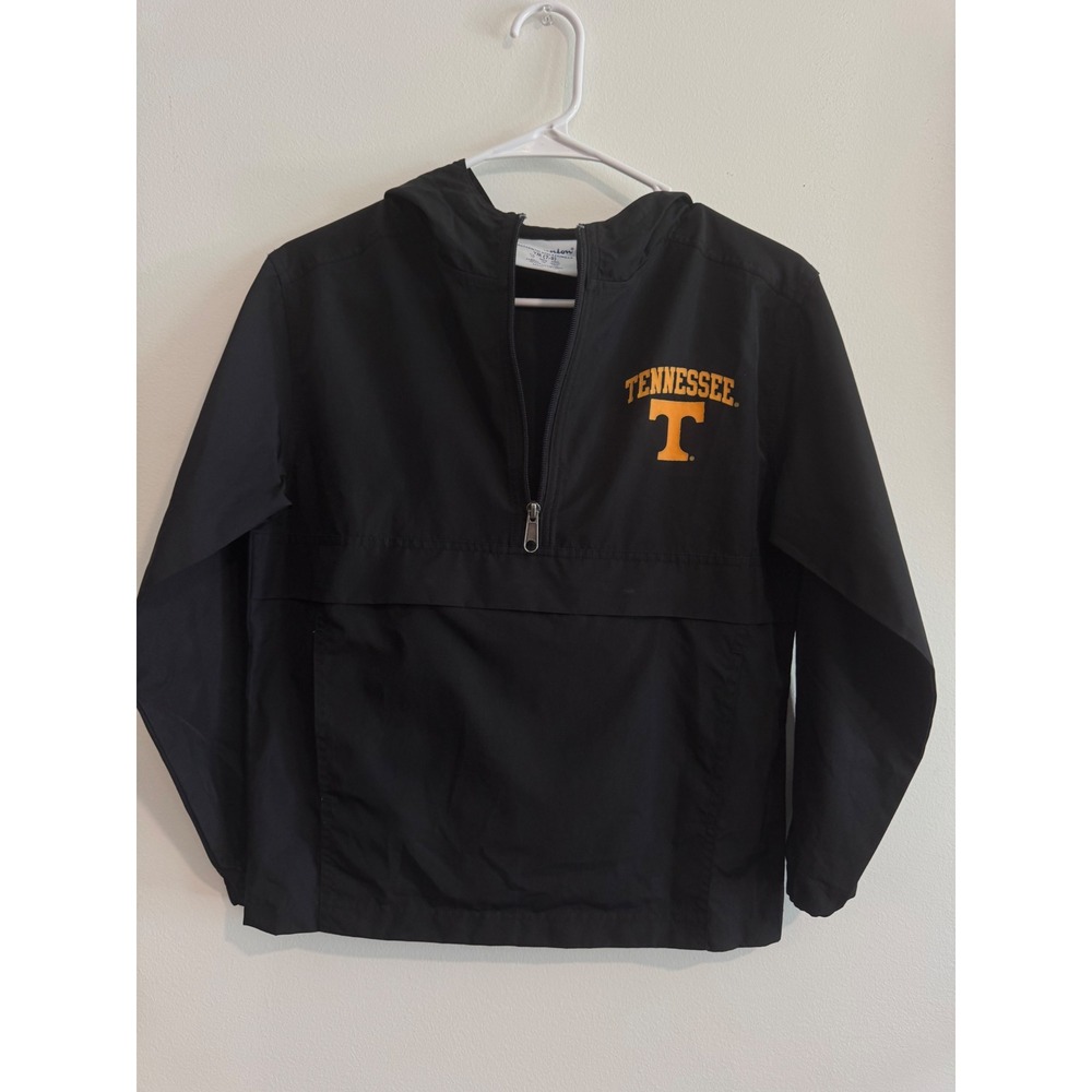 Champion Tennessee Volunteers Windbreaker Kids YM 7-8 Black Quarter Zip Hooded